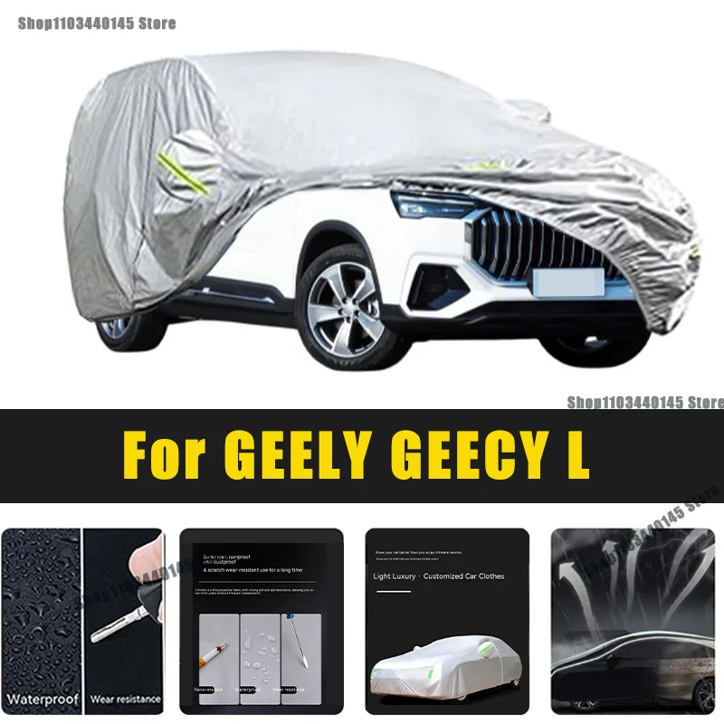 

Full Car Covers Outdoor Sun UV Protection Dust Rain Snow Oxford cover Protective For GEELY GEECY L Accessories