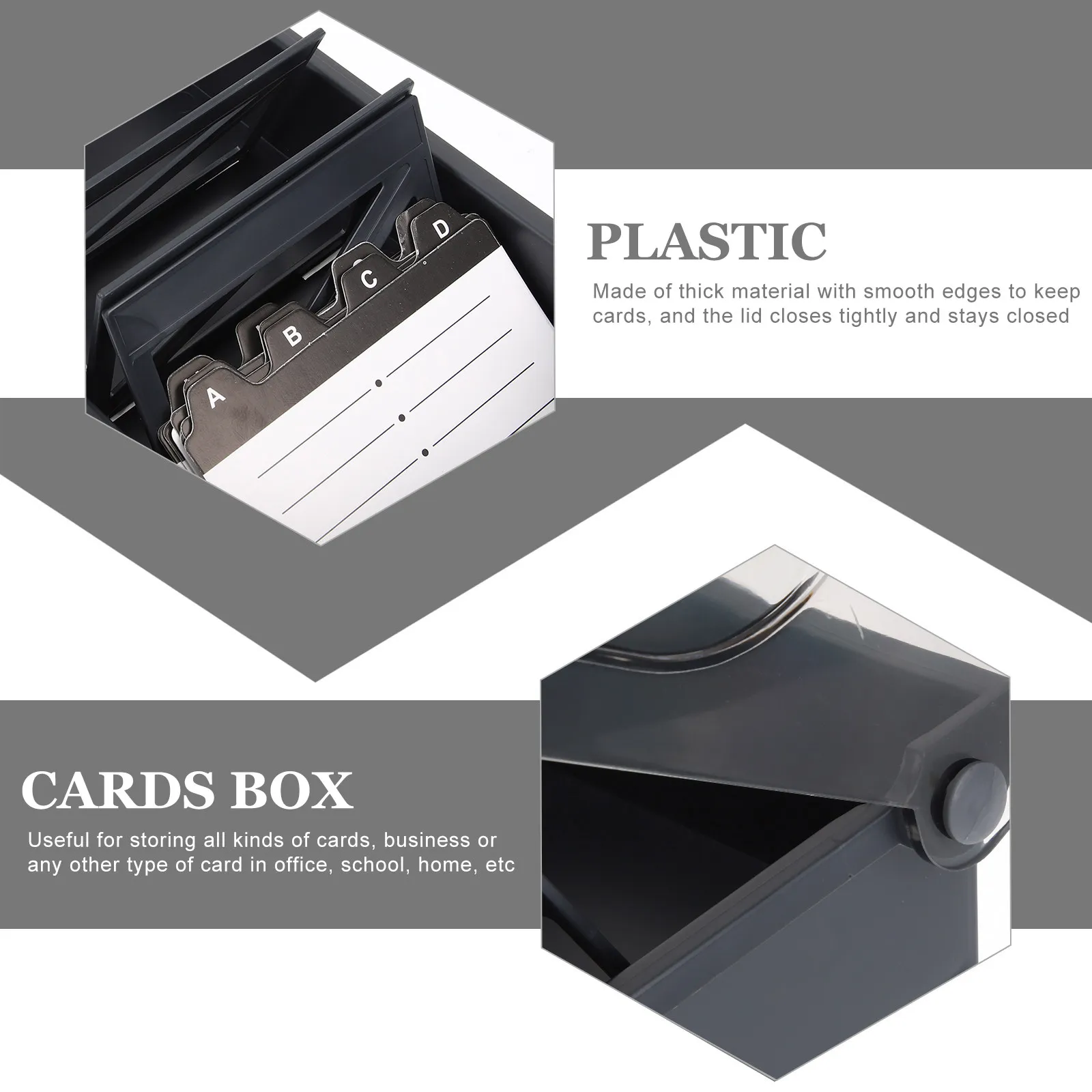 Premium Thick Index Card Holder Flash Card Organizer Notecard Box Desktop Cards Storage Case Business Cards Container Office