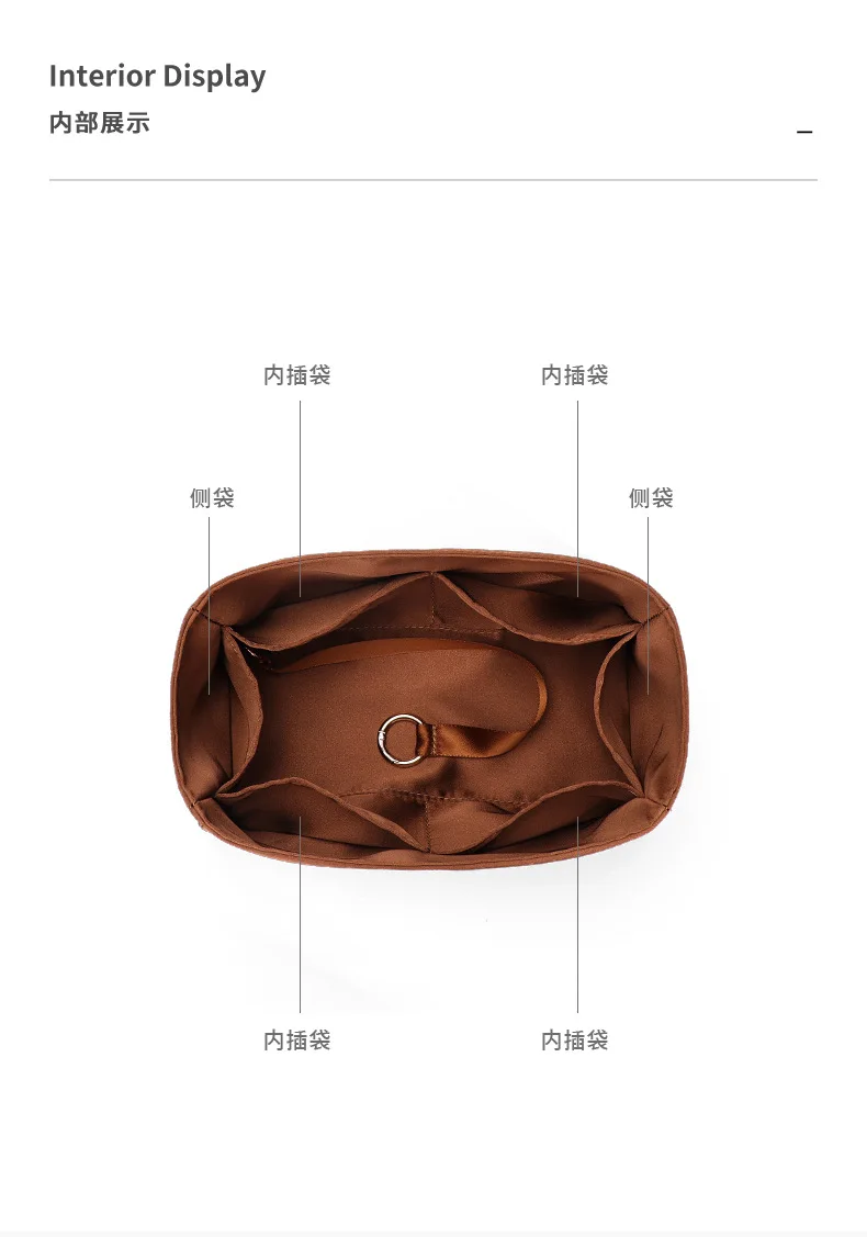 High Quality Bag Organizer for Hermes Herbag Acetate Satin Inner Storage Bag Support, Soft Material,No Damage to your bag