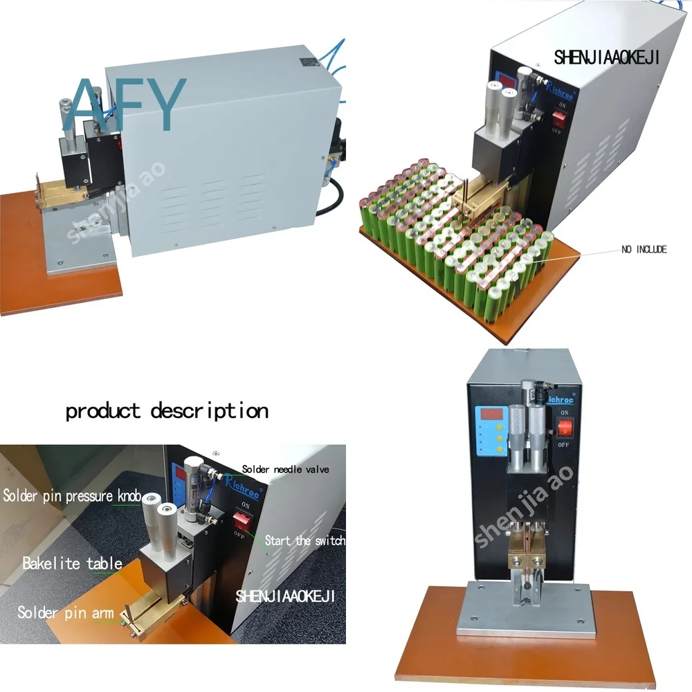Pneumatic Spot Welder for Lithium Battery DIY Projects Handheld Two Point Touch Welding Machine 220V for Battery Pack