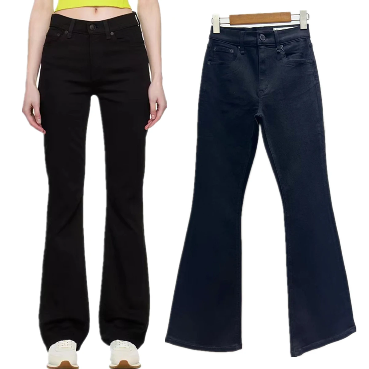 

Maxdutti 2025 SS Minimalist Women's Jeans French Fashion Elegant Retro High Waisted Flared Jeans Denim Pants For Women