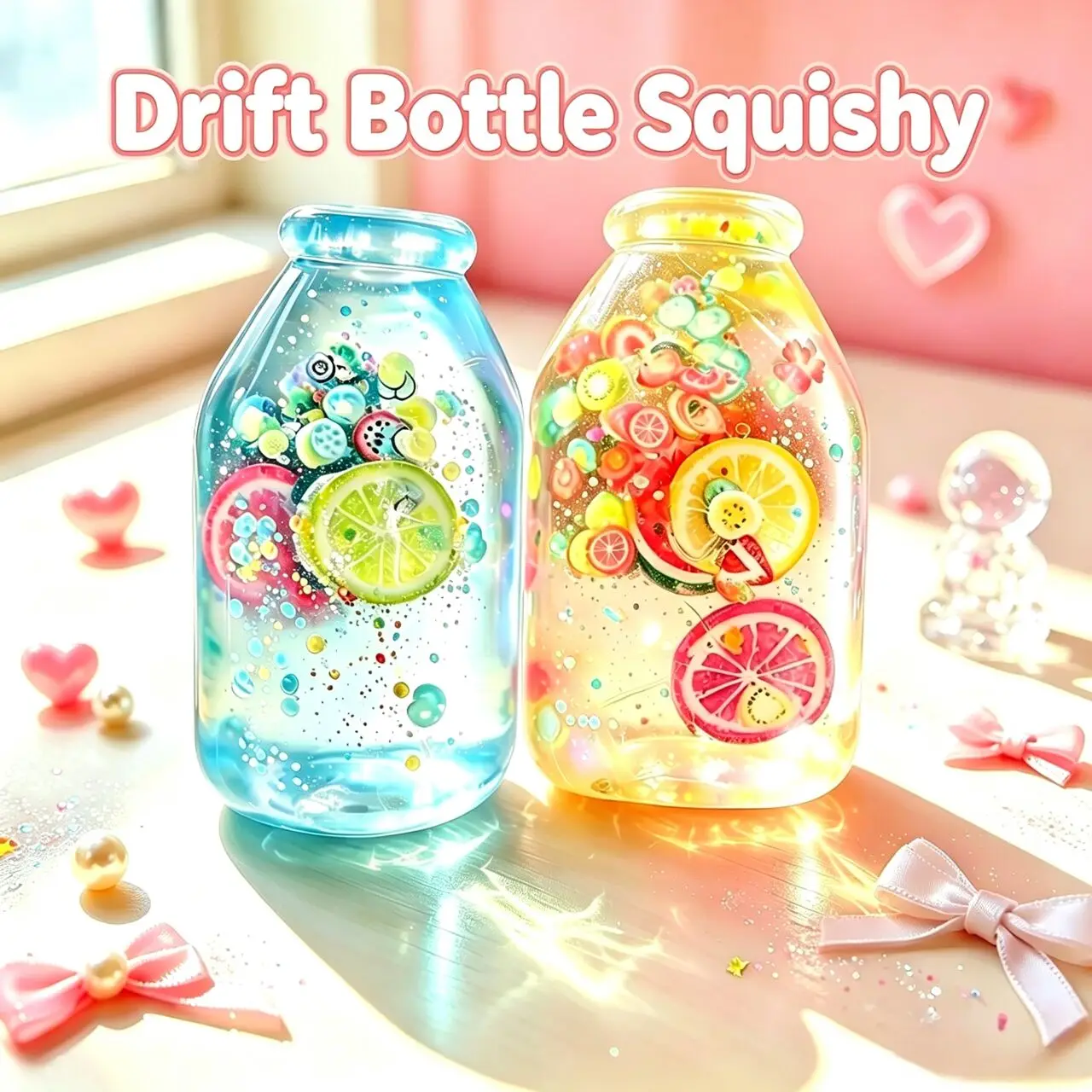 Cross-Border Maltose Slow Rebound Stress Relief Creative Toy Squeezable Fun Bottle Fruit Design Floating Device Toy