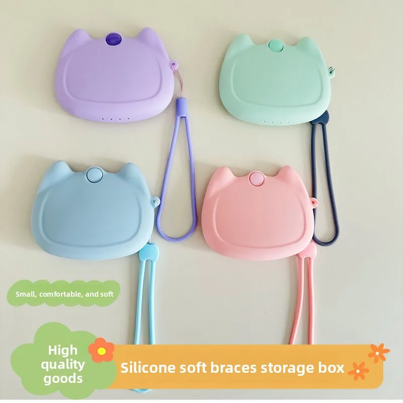 

Portable Silicone Retainer Case Dental Device Storage Bag Ne Strap Toothkeeper Organizer Soft Invisible Retainer Box