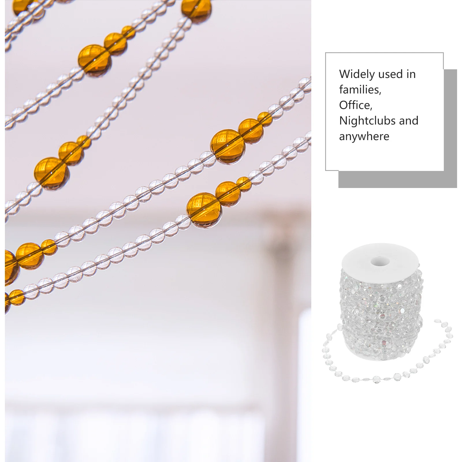 

1 Roll 30M Acrylic Bead Strand Diy Garland For Wedding Tree Curtain Decor Stage Photo Prop Christmas Decoration Party Lighting