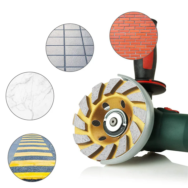 

AT44-9 Pcs Turbo Row Diamond Grinding Cup Wheel Concrete Turbo Cup Disc Grinder For Sand Of Concrete Walls, Floors