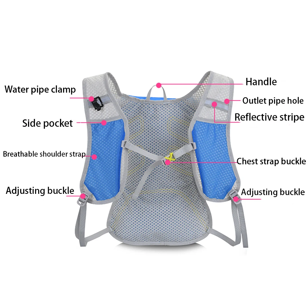 SYZM Running Vest Bag Breathable Outdoor Sport Backpack Portable Hydration Pack Bags  Trail Marathon Hiking Water Bag