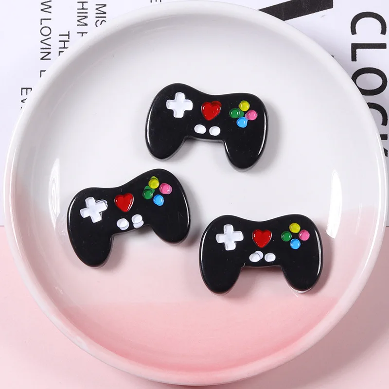 10 Uds. De accesorios Diy, Mini consola de juegos de simulación de resina, controlador, modelo, caja de almacenamiento, caja de papelería, funda de teléfono, Material Diy