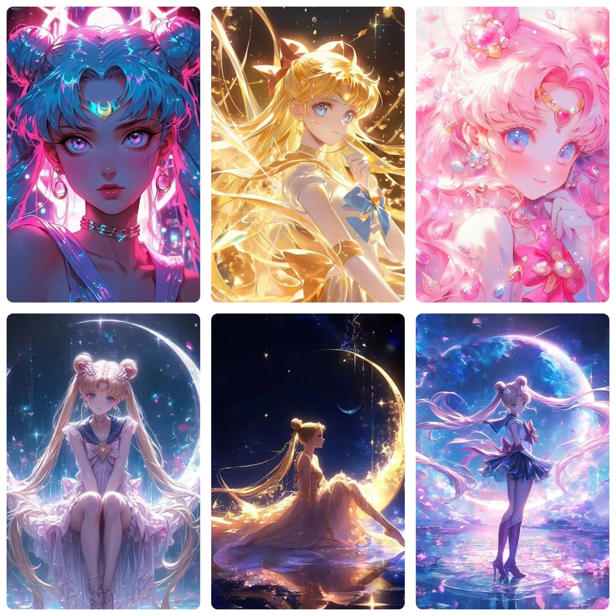 1 Box of 500/1000/1200/2000PCS Sailor Moon Puzzles for Adults Glitter Moon Girl Jigsaw Puzzles Home Decoration Gift Frameless