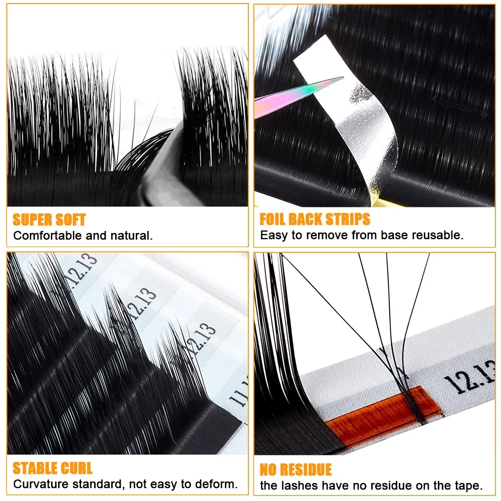 Yelix Natural Camellia Lash Extensions Multi-length Fan Eyelash Extension Supplies M Curl Eyelashes Manga False Lashes