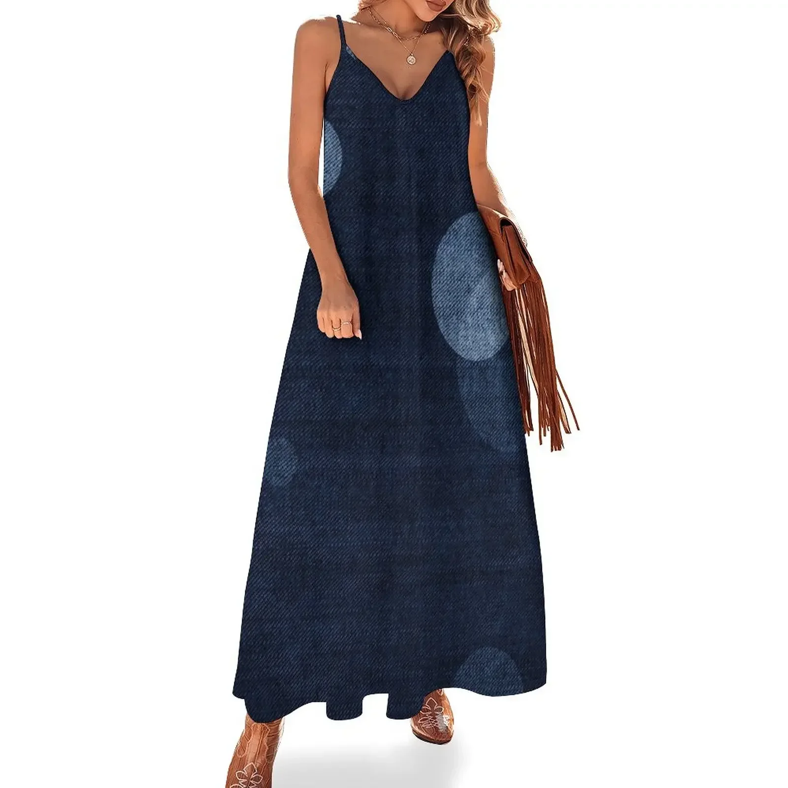 

Denim Moon Sleeveless Dress summer clothes Woman clothes bandage dress women's evening dress 2024