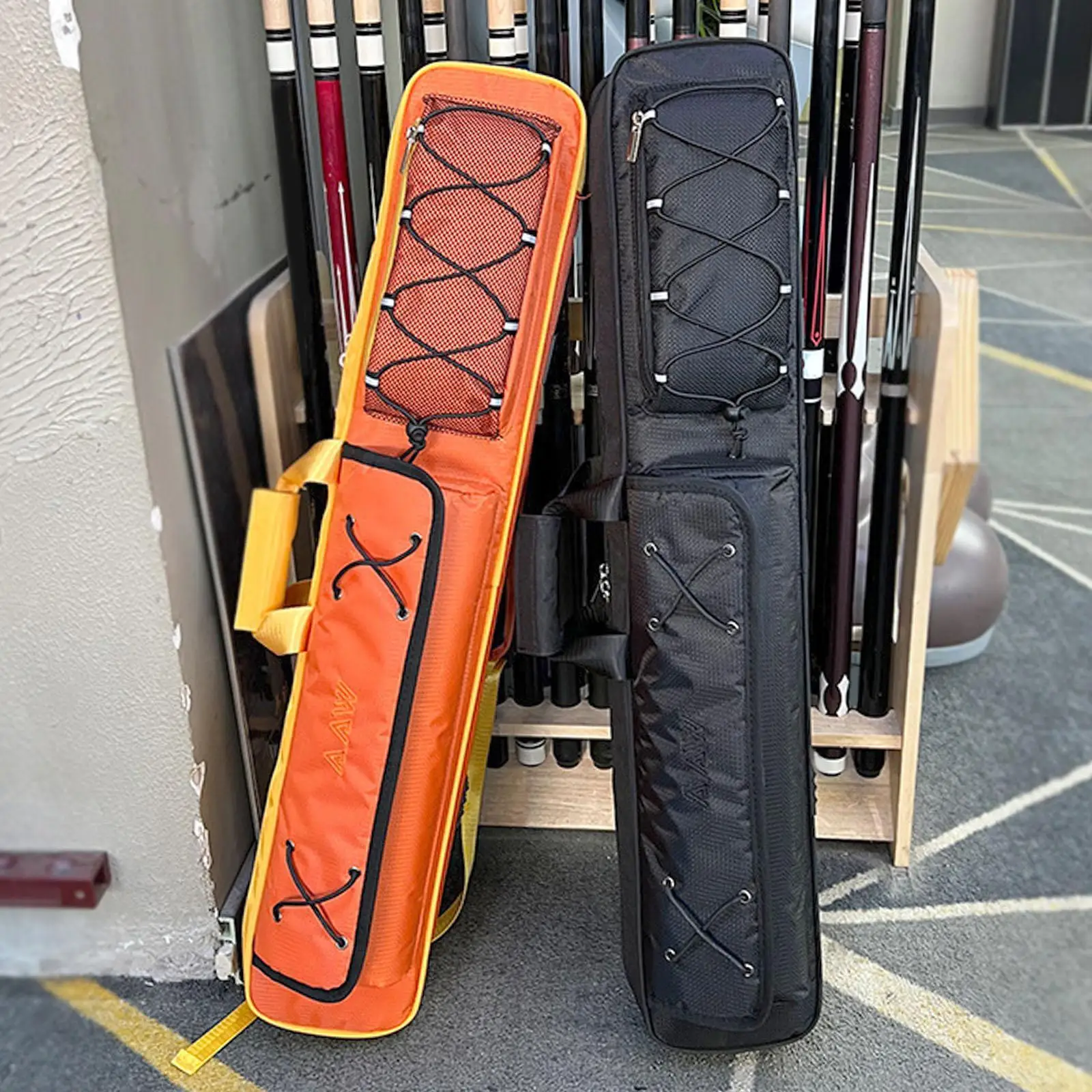 Pool Cue Bag Billiard Cue Backpack Container Accessories Organizer Sturdy 1/2 Cue Bag Pool Stick Case for Women Travel Adults