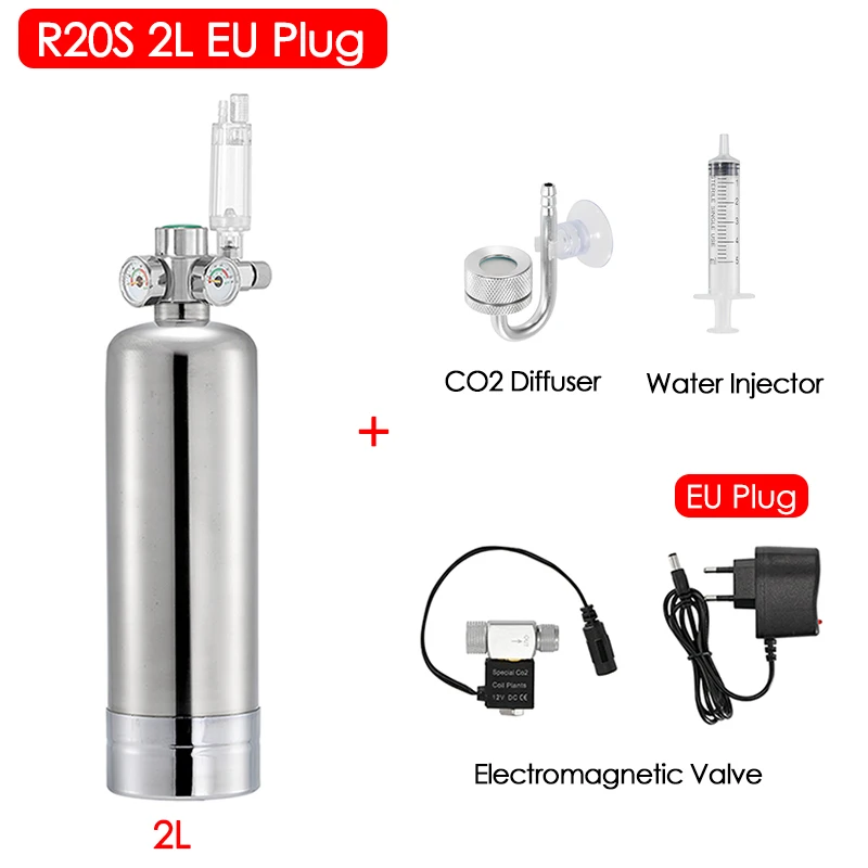Dreamburgh 2L Aquarium DIY CO2 Generator System Kit Edelstahl CO2 Zylinder Generator System Kohlendioxid Reaktor Kit für Pflanzenfische 5