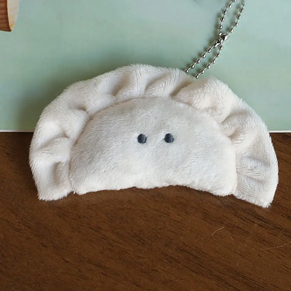 Dumpling Pendant Backpack Decoration Keychain Soft Cotton Stuffed Cartoon Chinese Food Doll Keyring Charm Hanging Plush Gift