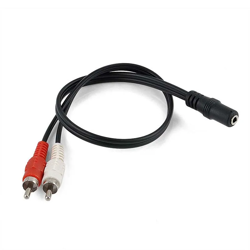 3.5mm Female To Dual RCA Male Audio Adapter Cable AV Female 3.5mm Stereo Jack To Male 2 RCA Plugs Audio F/M Cable