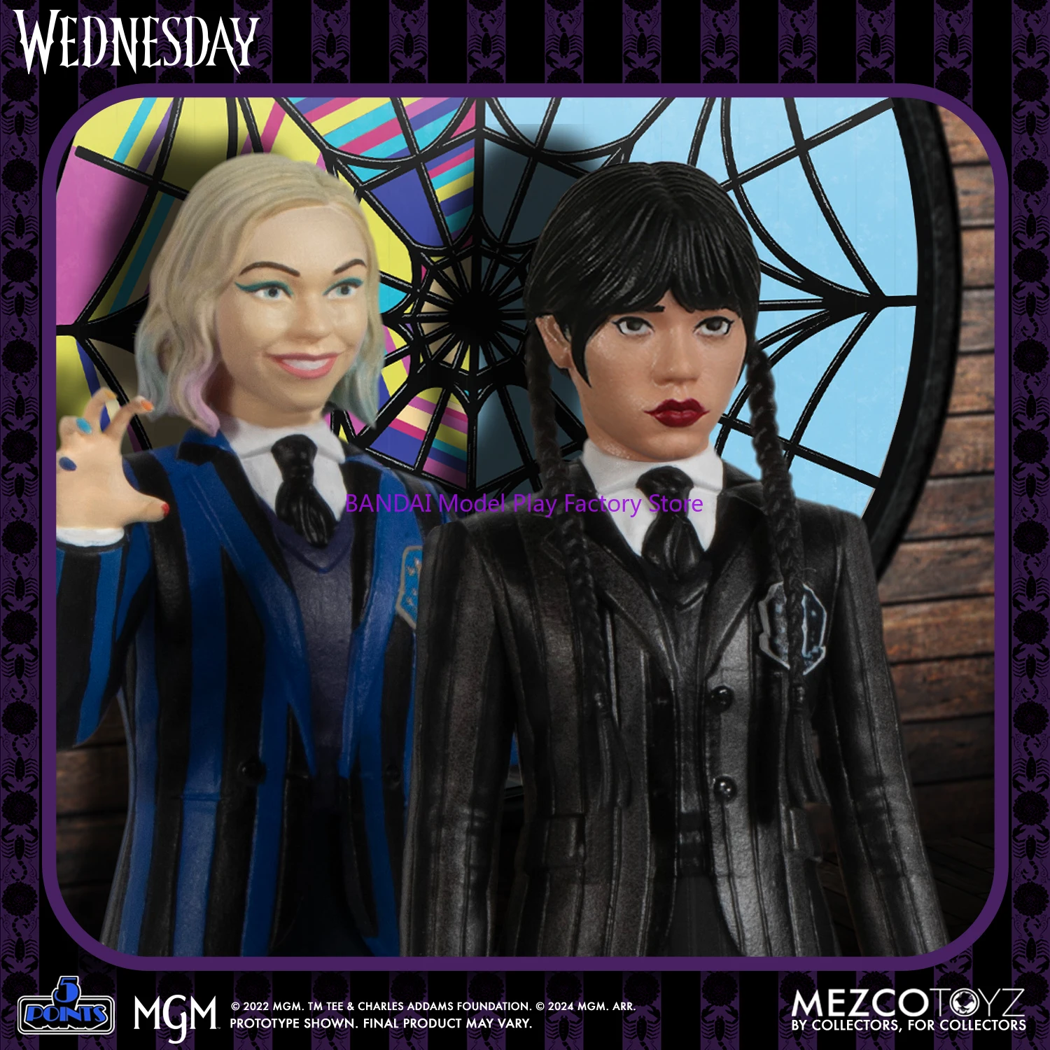 En Stock, Figura de Anime Original MEZCO de Wednesday con Enid, Modelo Coleccionable, Juguetes de Acción