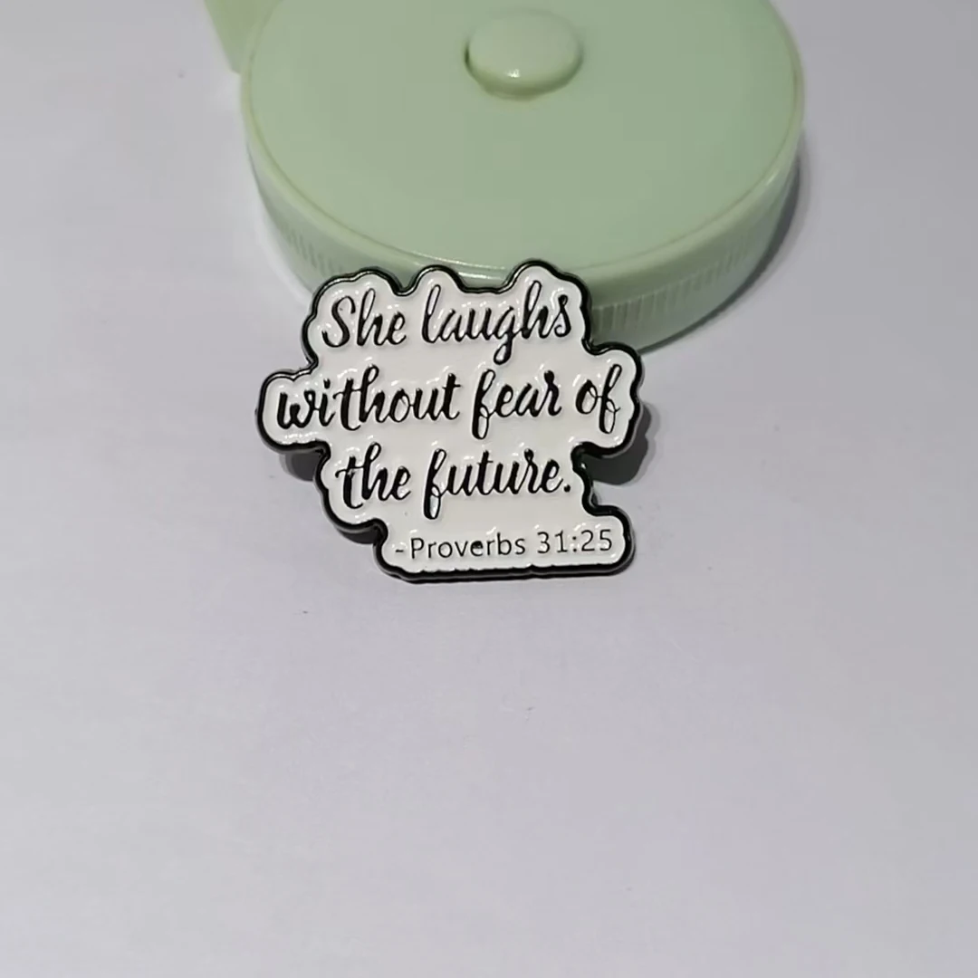 fashion she laughs without fear of the future lapel pin