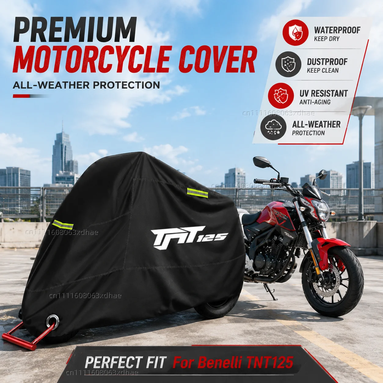 

All-Weather Motorcycle Cover Outdoor Protection Waterproof 190T Oxford Cloth For For Benelli TNT125 tnt125 tnt 125