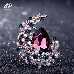 Temperament Crystal Moon Brooch Women's Sweater Autumn and Winter Accessories Wild Atmosphere Pin Simple Personality Brooch