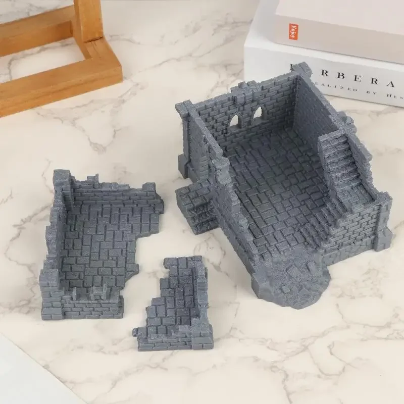 

Gothic Building Ruins Terrain Scenery Unpainted Miniature Building Model 3D Printed Wargaming Terrain Scenery Building Ornaments