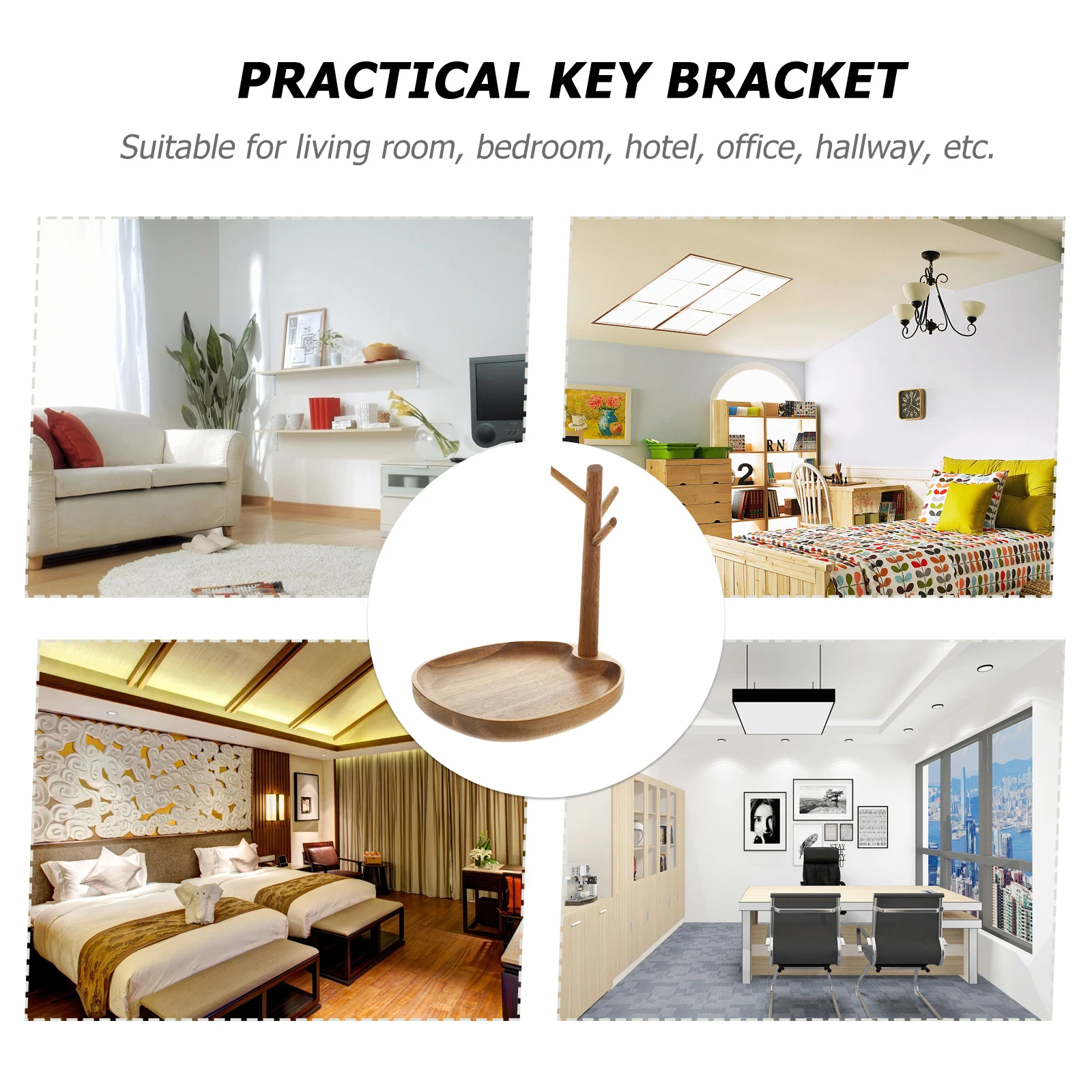 Wooden Key Rack for Keys Change Storage Home Decor Desktop nament Bracelet Jewelry Storage Skid Pad Stable