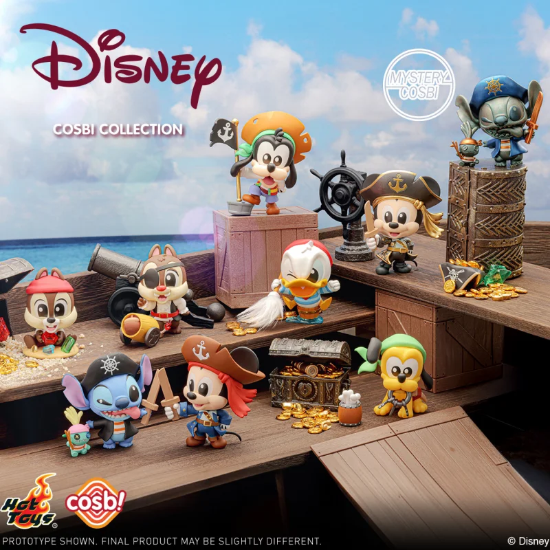 Original Hot Toys Mickey Mouse And Friends Pirate Series Blind Box Anime Figure Desktop Model  Mini Figure Cosbi Collection Gift