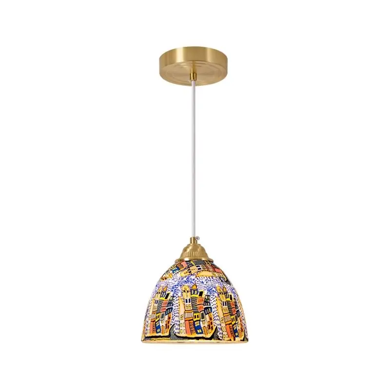 French Retro Baroque Bedside Small Chandelier All Copper American Bar Counter Bedroom Chandelier Dining Room Bay Window Light