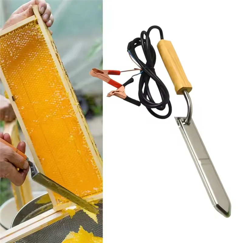 Professional Electric Honey Cutter Electric Knife With Wood Handle Stainless Steel Beekeeping Supplies Portable Cakes view 5