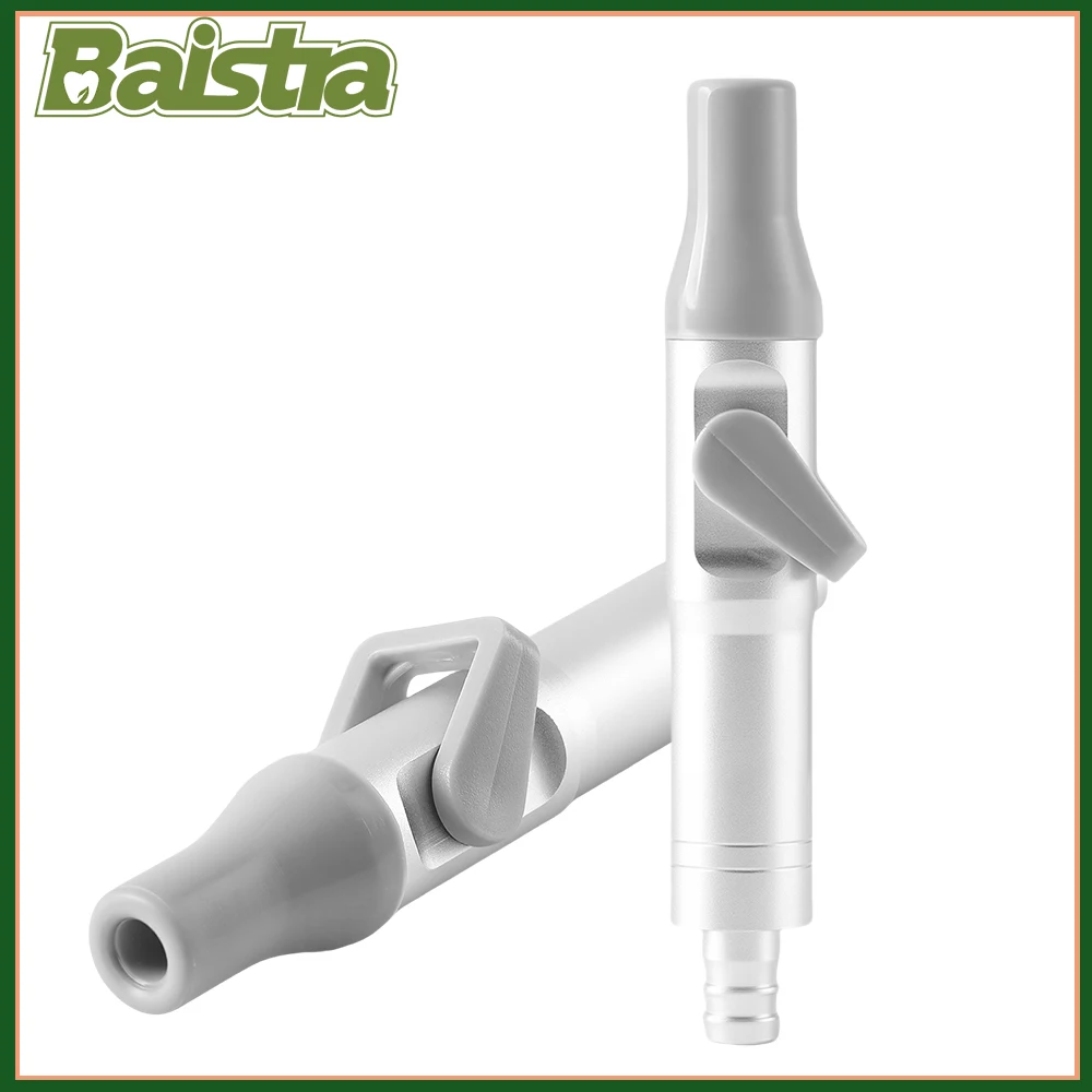 

BAISTRA Стоматологическая слабая всасывающая ручка из алюминиевого сплава с серой силиконовой втулкой Стоматологический инструмент AZDENT
