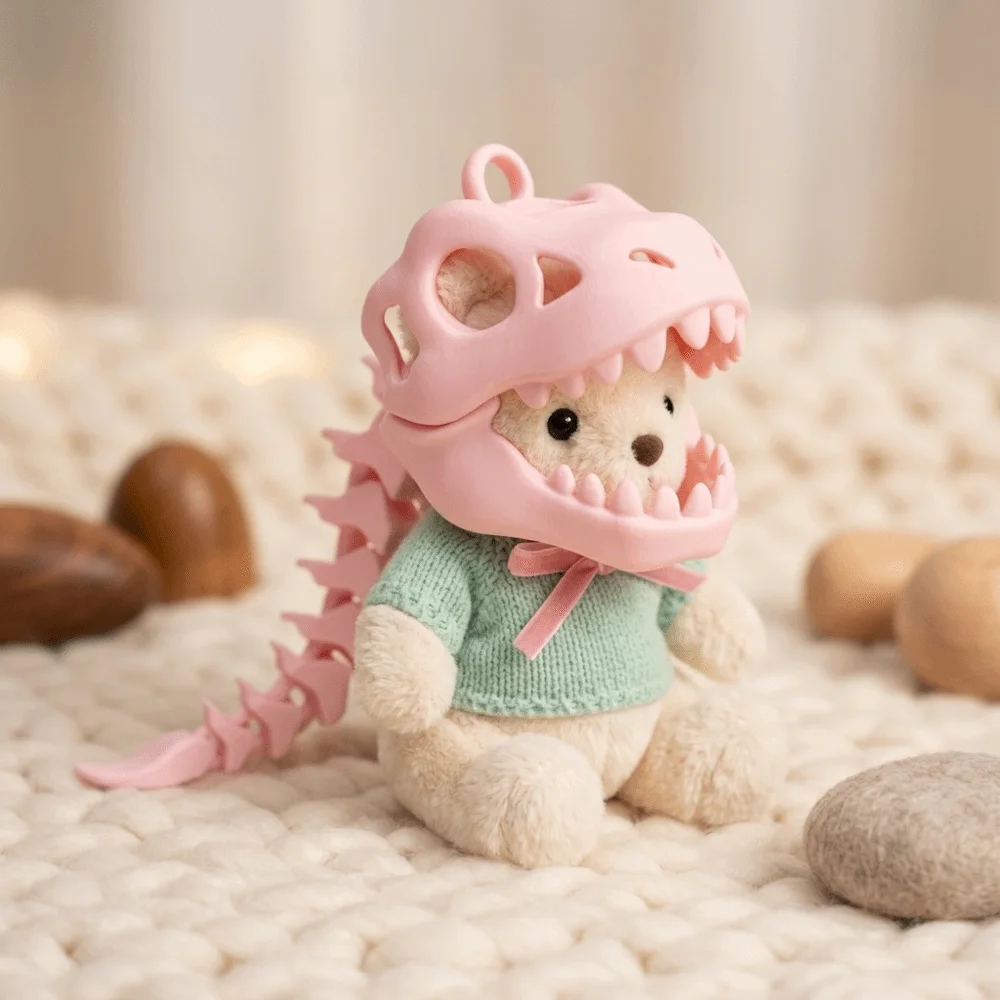 3D-Printed Dinosaur Bone Themed Distinctive Visual Styling Practical Mini Figurine Holder New Arrival