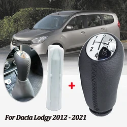 MT Gear Shift Knob For Renault Dacia Lodgy Inner Sleeve 5 Speed Gearstick Shifter Lever Trim Leather Pen Handle Replacement Part