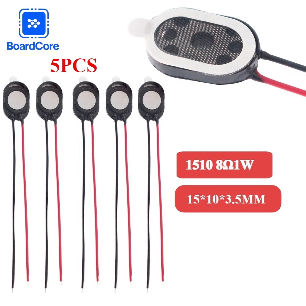 5PCS 1510/2415 Speaker 1 Watt 8R Loudspeaker Audio Alarm 15x10x3.5MM/24x15x3.5MM Oval Speaker for Notebook Speaker Computer Horn
