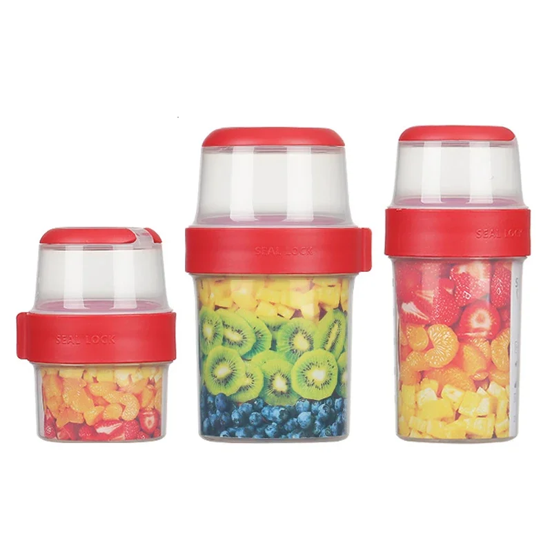 Oatmeal Nut Yogurt Salad Cup Portable Double-layer Food Storage Seal Container Breakfast Fruit Salad Fresh-keeping Box Lunch Box