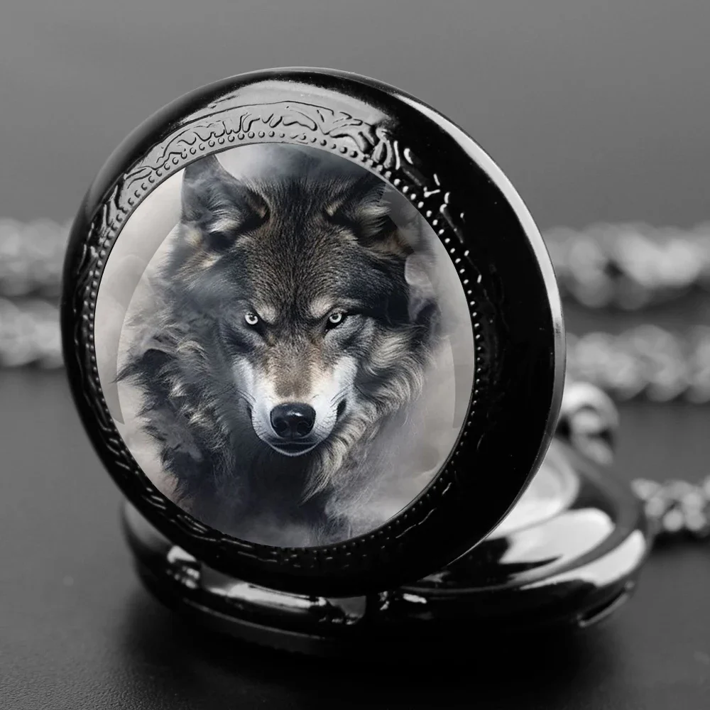 

Кварцевые карманные часы Wolf Design со стеклянным куполом — прочная цепочка и циферблат с арабскими цифрами, креативный подарок для мужчин и женщин