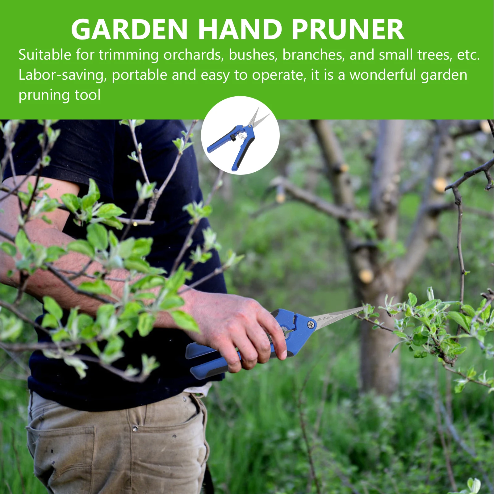 2 قطعة مقص تقليم الحديقة القوي استخدام طويل الأمد عملية بسيطة تحسين كفاءة العمل مريحة حمل التقليم القاطع