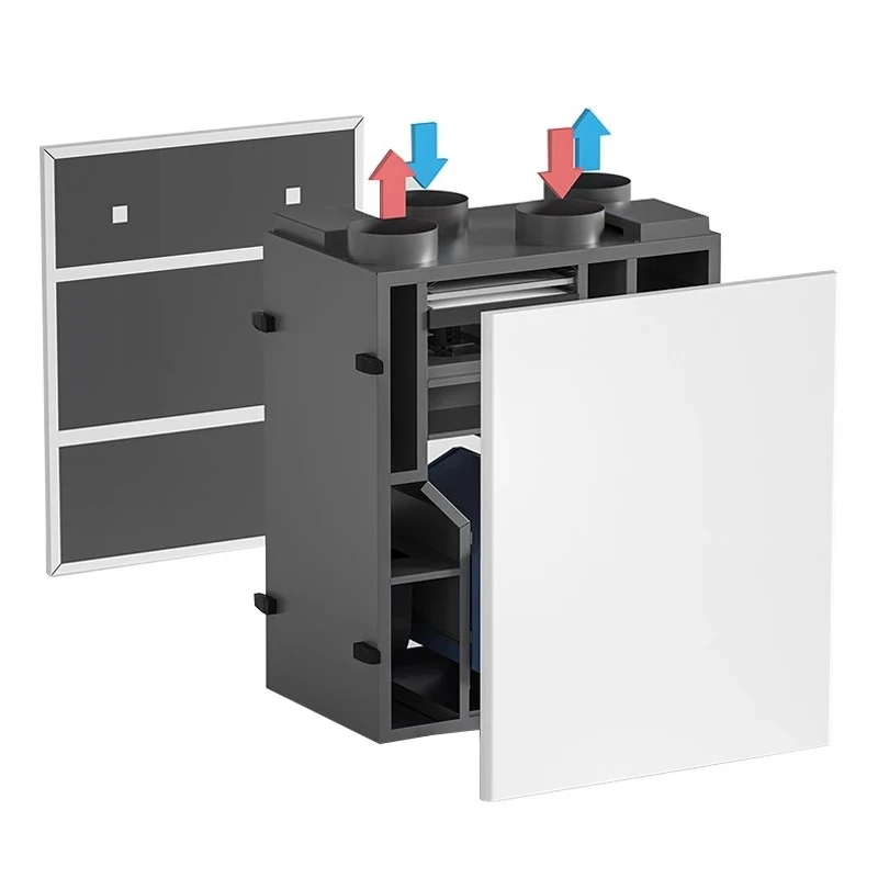 E-VIPO ERV Energy Recovery Ventilation System VMC Double Flux Heat Recovery System Vertical Wall Mounted Fresh Air Recuperator