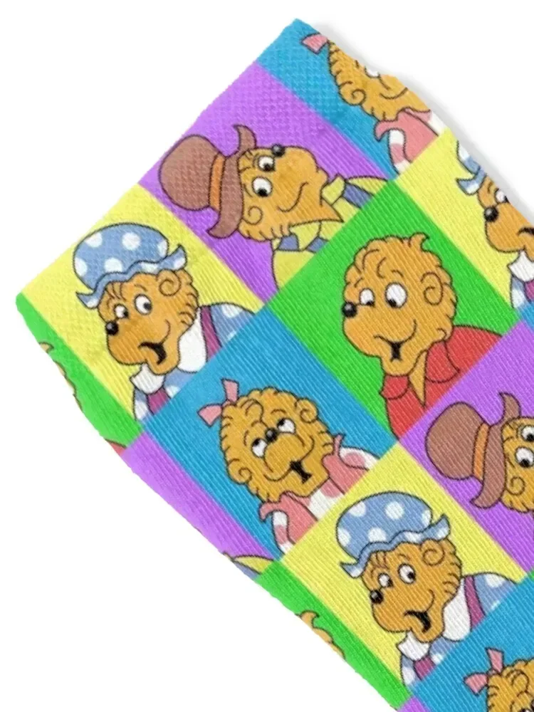 Berenstein Bears Family Pop Fan Art Squares Socks anti slip football essential Male Socks Women's