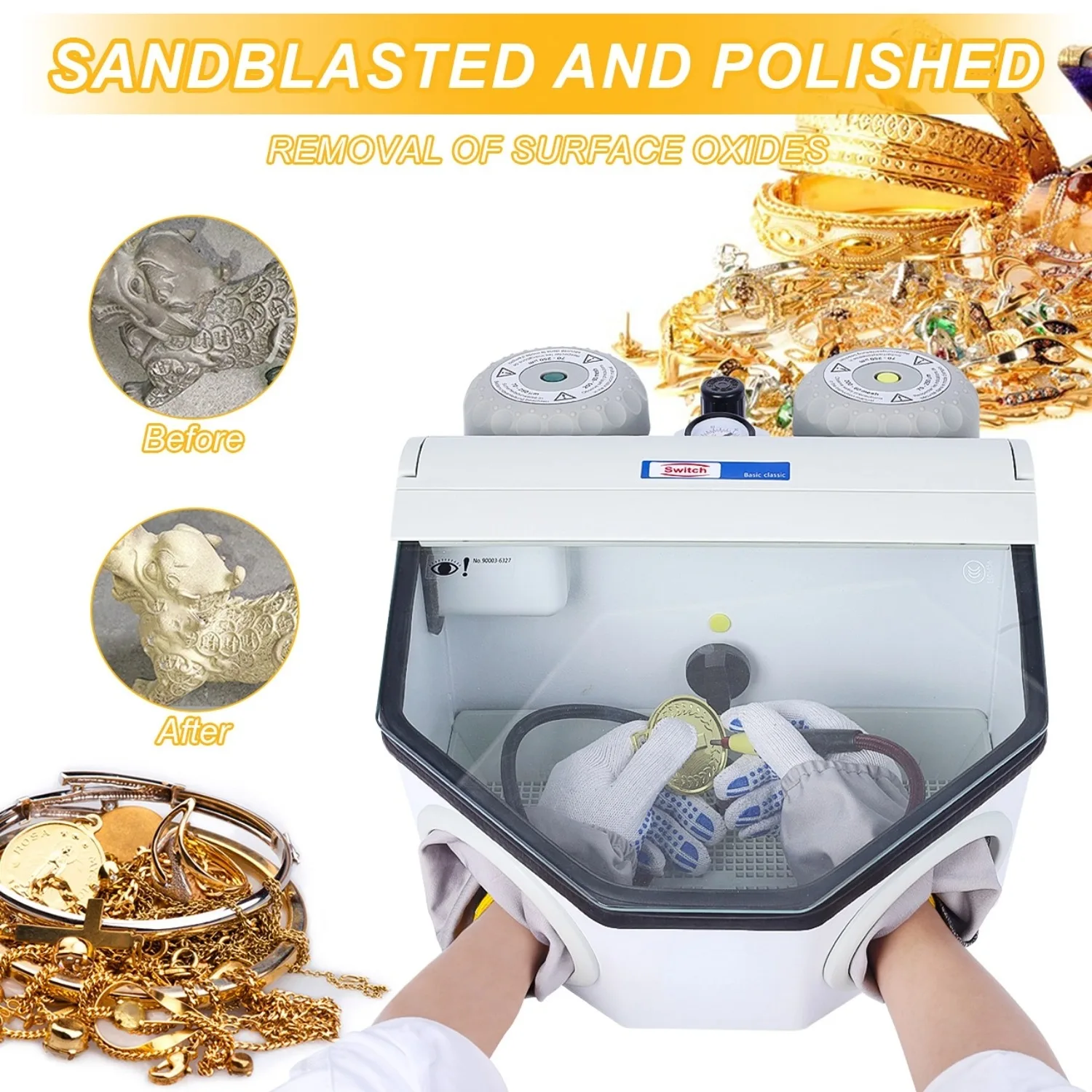 Dent Twin-Pen Sandblaster Dental Air Prophy Polisher Sandblasting Machine Lab Equipment jewelry Air Sand Blasting Tools