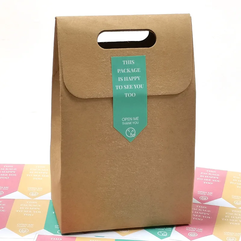 50-100 Stück/Packung Rechteck Siegel Etiketten Aufkleber für Hochzeits feier dekorative Geschenk verpackungen dieses Paket freut sich, Sie Aufkleber zu sehen