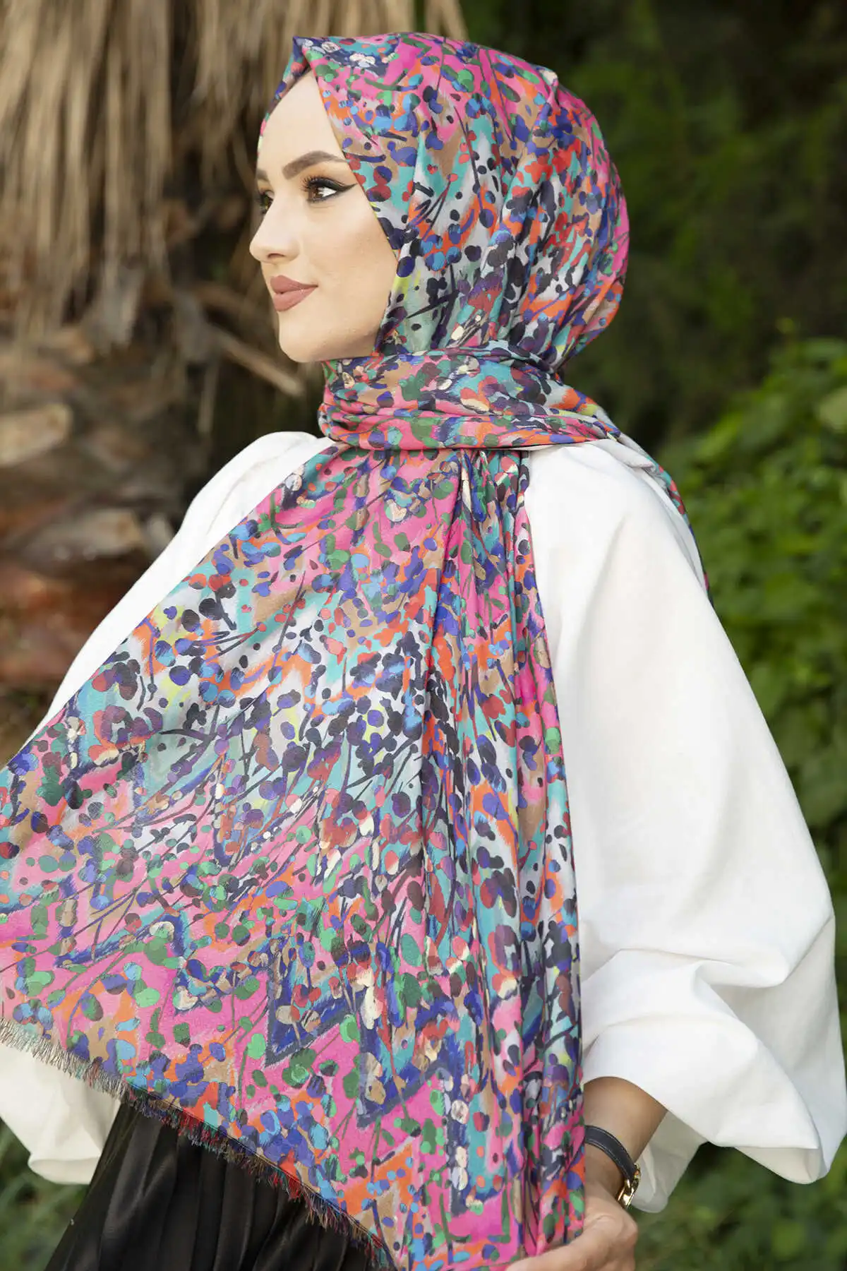 

Cotton Pattern Shawl E-Winter Autumn 2021 Muslim Women Hijab headscarf Islamic Turkey