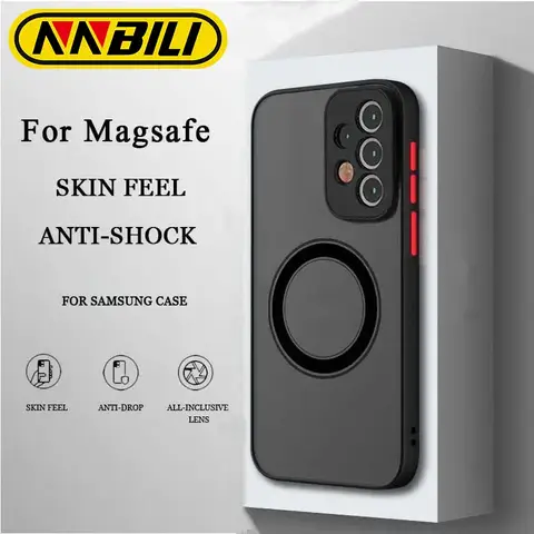 Étui magnétique mat pour Samsung Galaxy S23 S22 S21 S20 Ultra Plus FE A54 A53 A52 A32 A13 A34 4G 5G, housse de Charge sans fil givrée