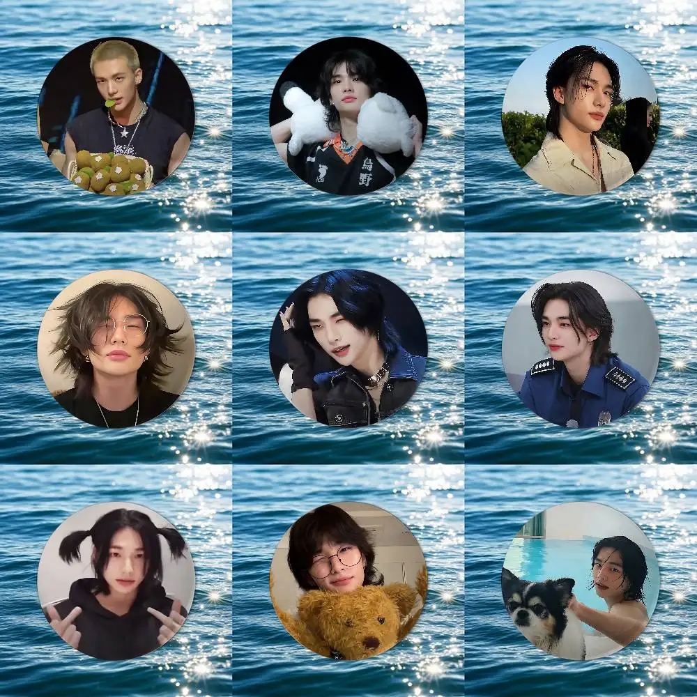 الكورية المعبود H-Hwang-H-Hyunjin-s شارات لطيف زر PinsBrooch الإبداعية مضحك يقتبس شارة الملابس على ظهره مجوهرات هدية للطفل #3