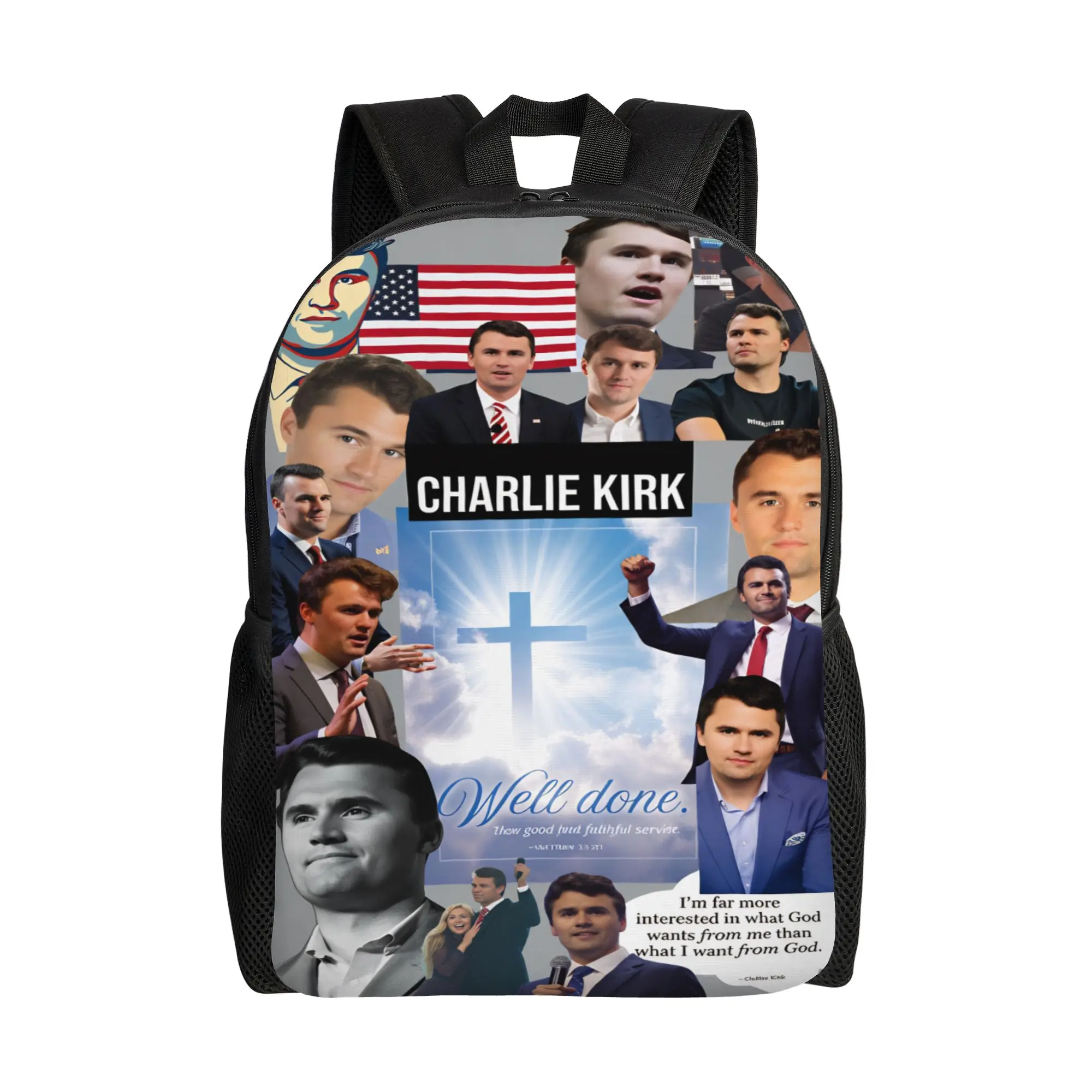 Rest in Peace Charlie Kirk Legends Backpack  Boy Polyester Daily Backpacks Print Funny High School Bags Rucksack