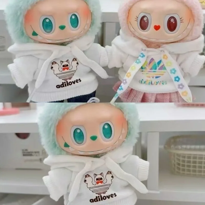 Labubu Doll Clothes V1-V3 Korean Style Cute Outfit for Suitable15cm17cm Labubu Figure Fashion Hoodie Clothing Shoe Accessories