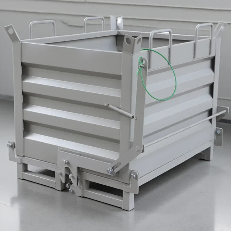 TAO Metal turnover box Industrial waste collection Dump box Forklift moving bottom Open box