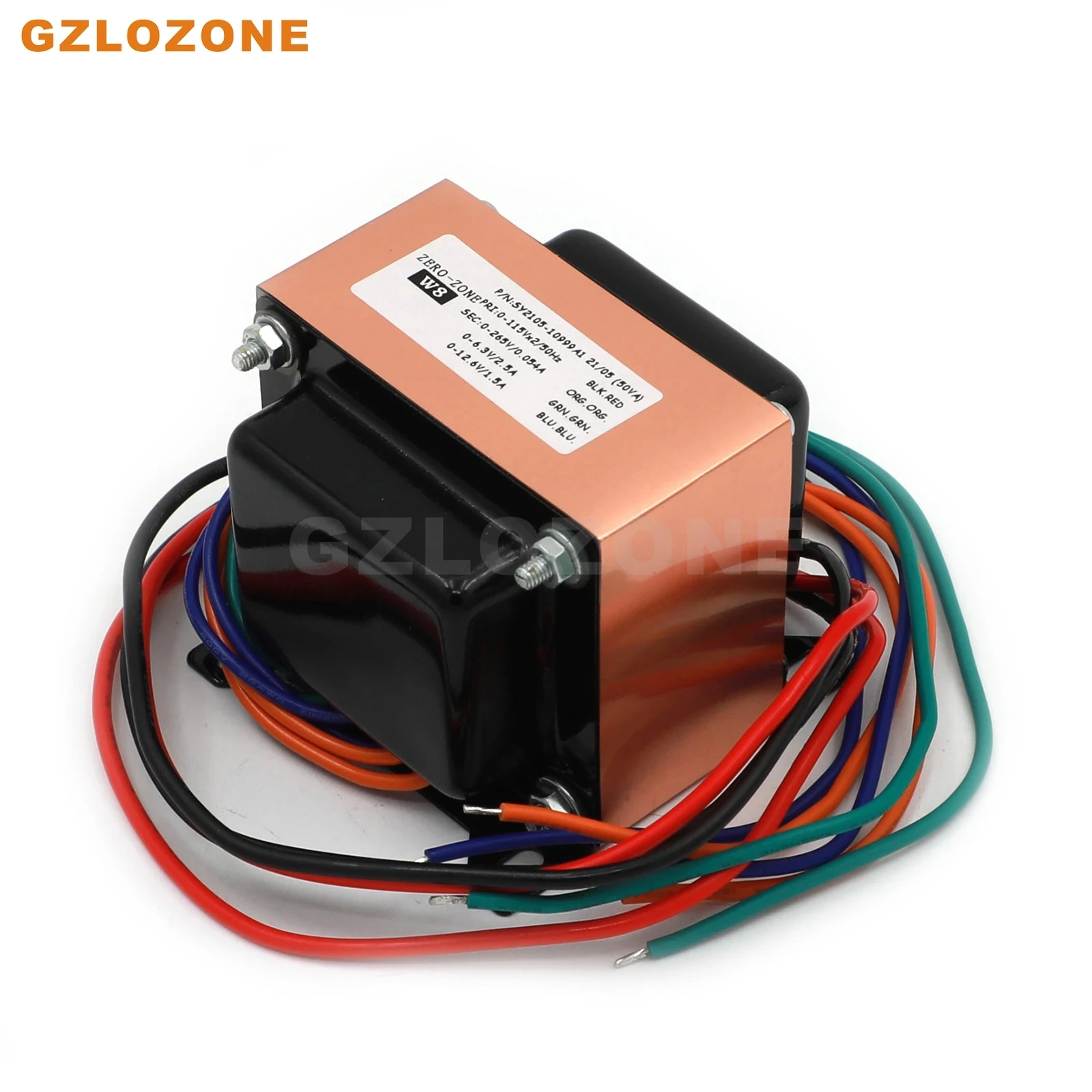 M7 튜브 MM 포노 증폭기 265V + 6.3V + 12.6V 용 구리 호일 실드가있는 50W Type-EI 순수 구리 변압기