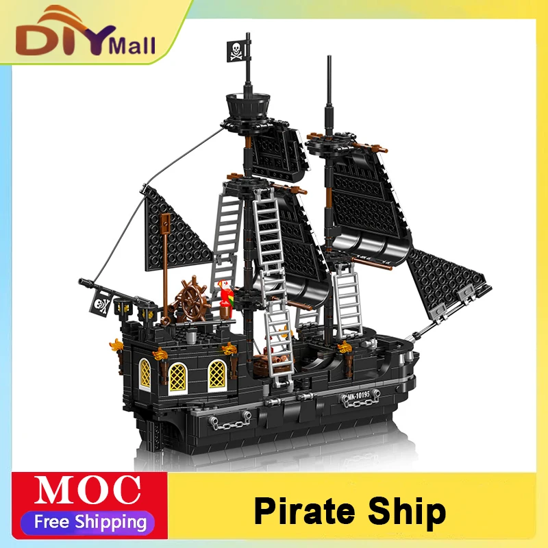 

Mold King 10195, пиратский приключенческий корабль, строительный набор, сделай сам, модель парусного сосуда, комплект с кирпичами для детей, коллекционный подарок