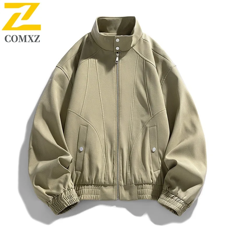 

COMXZ Мужская уличная куртка, повседневная куртка с воротником-стойкой, комфортная мотоциклетная куртка для приключений, модные повседневные стильные ветрозащитные осенние новые пальто