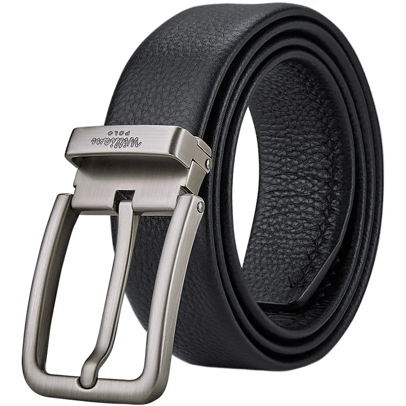 Ceinture en cuir véritable pour hommes, imitation cuir, boucle à aiguille, boucle automatique, ceinture hipster, cadeaux de pantalon pour jeunes, nouveau, 2024