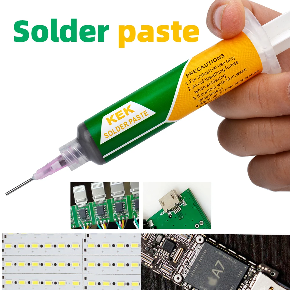 Flux de seringue de pâte à souder, pâte à souder, composants de soudure, SMD, BGA, IC, PCB, tube illac, 18, 183 ℃