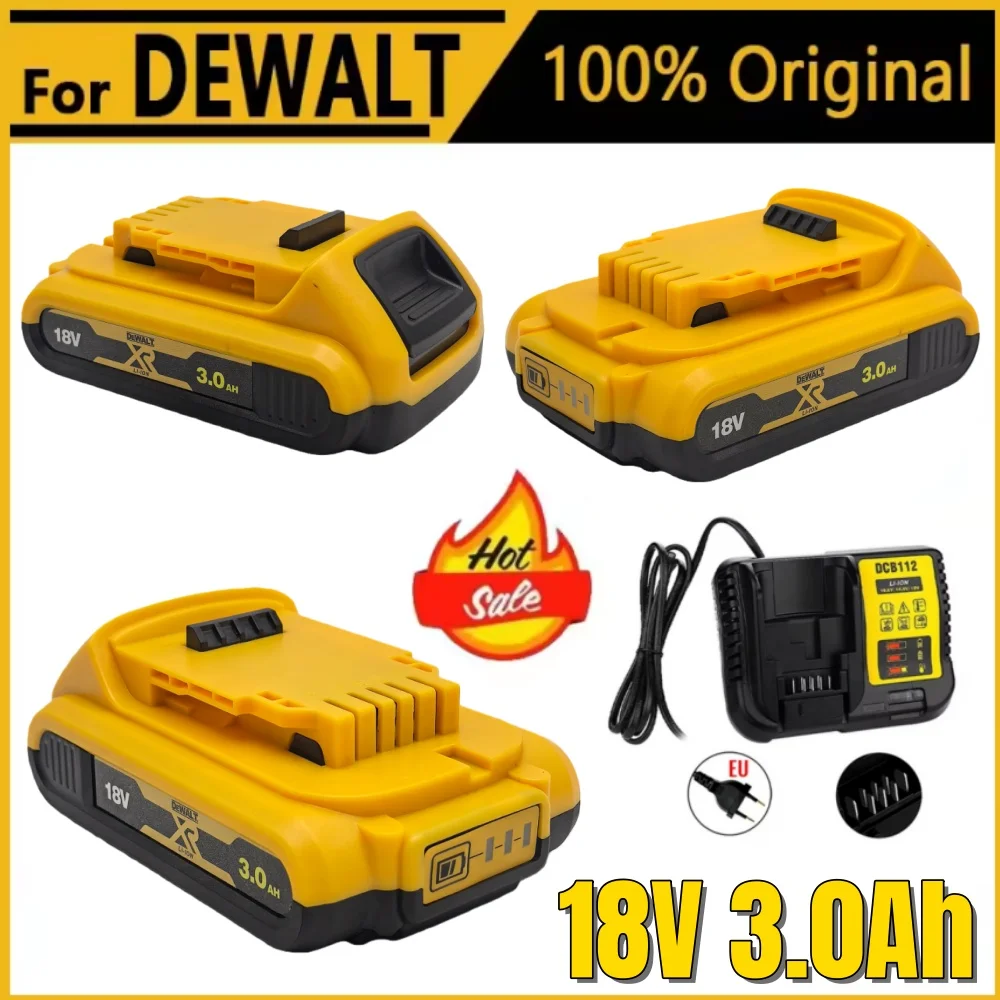 New 3.0Ah for Dewalt original 18V rechargeable tool battery DCB200 DCB201 DCB206 18V 3AH .For Dewalt 18V 20V tool battery